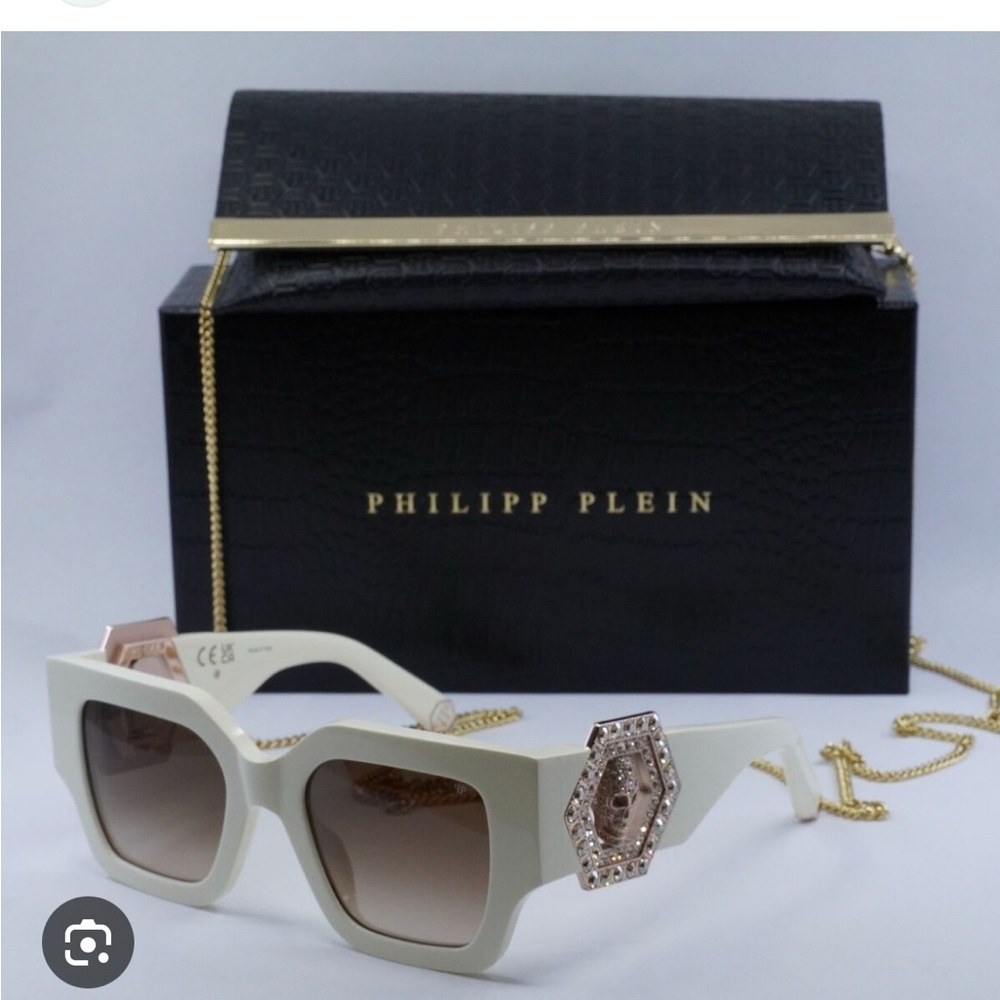 NWT Philipp Plein SPP103S Sunglasses Full Inclusion - Picture 2 of 5